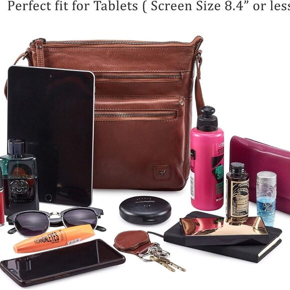 Small Crossbody Bags for Women Real Leather Purse Handbags Crossover Over the Sh - Picture 7 of 7